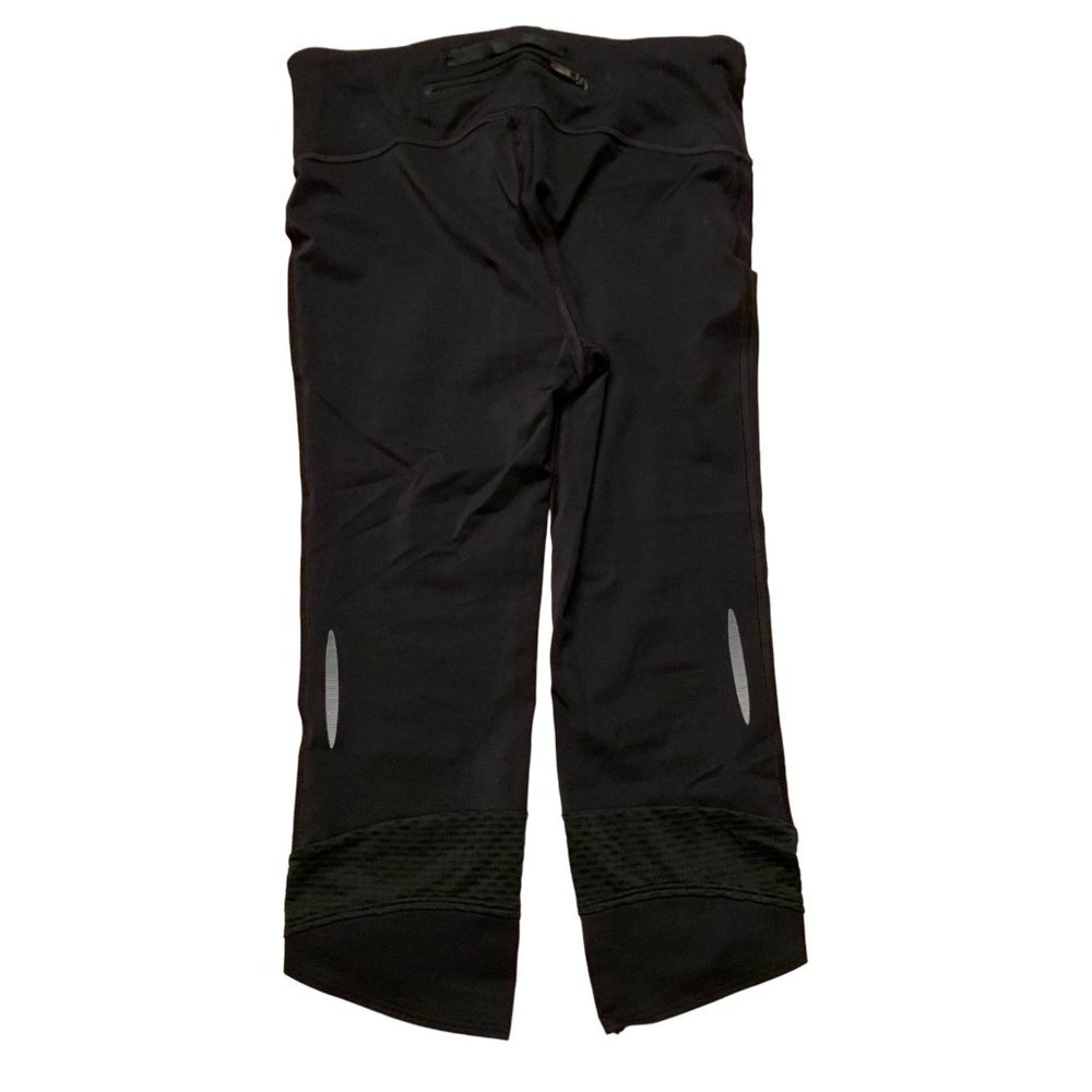 Under Armour Pants Heat Gear Cropped Reflective Drawstring back zipper pocket BL